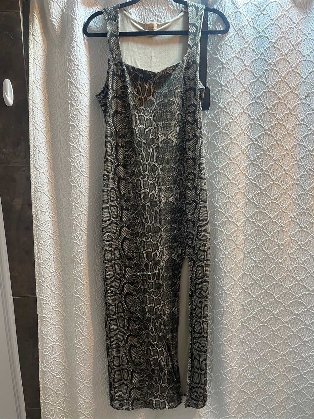 J for Justify Snake Print Maxi Dress in Black and Cream